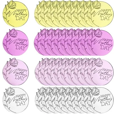 40pcs Happy Mother's Day Cupcake Toppers Flower Shape Acrylic Mirror Cake Dis... - Image 1 of 4
