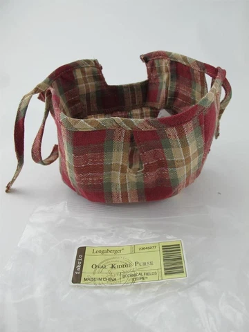Longaberger NEW Oval Kiddie Purse Basket Liner Botanical Feilds Stripe 23645277 Cover