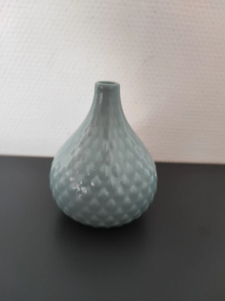 Blumenvase Dekovase 10 cm Keramik Blau Rund - Bild 1 von 1