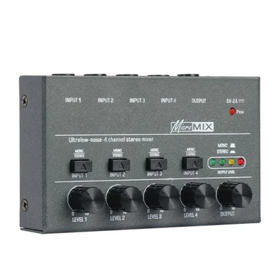 Stereo Four-way DX400 Stereo Mixer Stereo Sound Mixer Signal Amplifier - Image 1 of 4