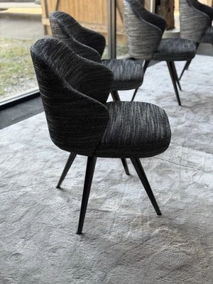 Minotti Leslie Swivel Dining Chairs Set of 4 Chairs - Image 1 of 4