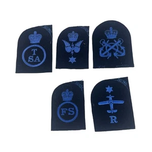 Joblot Royal Navy Rank/ Trade Badges Embroidered Blue On Black Unissued (A) - Picture 1 of 2