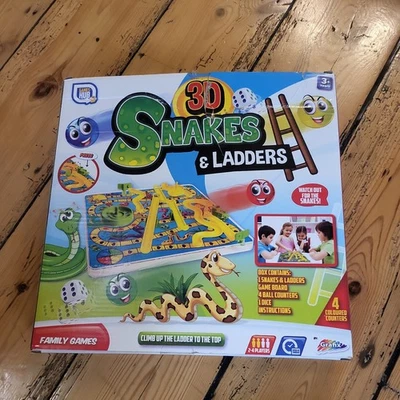 3D Snakes and Ladders Kids Childrens Board Game & Pieces  box damage but NEW  - Image 1 of 4