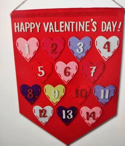 Valentinstag Countdown Zum Selbermachen Filz Banner Kit Herzen Kinder Handwerk Anfänger - Bild 1 von 7