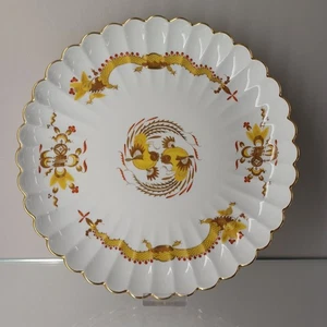 Bandeja de abanico Meissen cuenco de pastel cuenco rico dragón amarillo de la corte 1. Wahl amarillo - Imagen 1 de 17