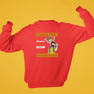 Father & Daughter Sweatshirt Her Hero His Princess Fathers Day Family Gift - Picture 1 of 24
