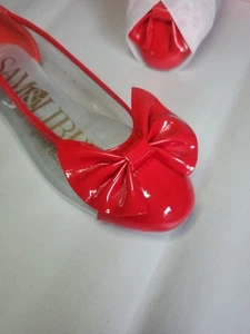Sam& Libby ballet flats Size 6.5 Red Hot Clear Vintage - Picture 1 of 14