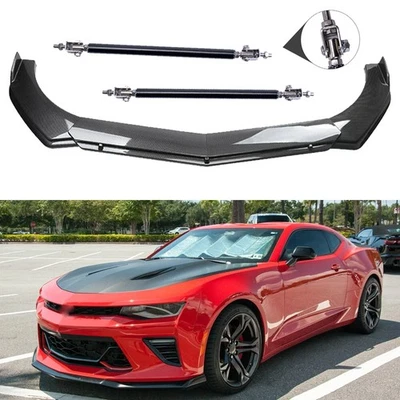 For Chevrolet Camaro SS 1LE ZL1 Carbon Fiber Front Bumper Lip Spoiler Splitter S Foto 1 de 4
