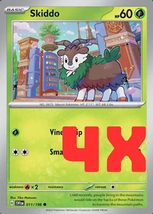 4X Juego Base Pokémon TGC Skiddo 026/198 Escarlata y Violeta Inglés 2023 Casi Nuevo - Imagen 1 de 1