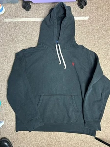 Polo Ralph Lauren Mens Size XL Black Hoodie Classic Pony Pullover Hooded Jumper - Picture 1 of 7