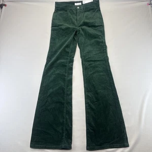 Loft Damen Hose Gr. 26/2 The Slim Flare High Rise grün Samt Stretch weich - Bild 1 von 9