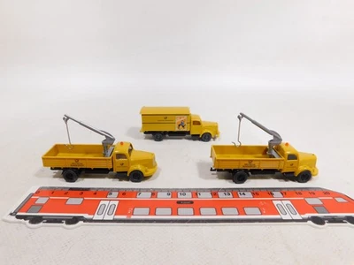 3X Mint H0 1:87 MB L 5000 Post Koffer LKW Pritsche Ladekran #DX336-0,5 - Immagine 1 di 4