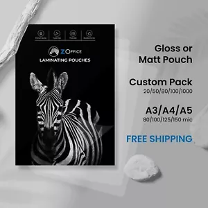 Custom Pack Laminating Pouches Gloss /Matt - A3/A4/A5/65x95mm, 80/100/125/150mic - Picture 1 of 12