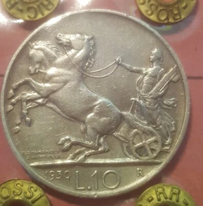 REGNO D'ITALIA  Vittorio Emanuele III  10 Lire "Biga" 1930 periziata ROSSI - Foto 1 di 4