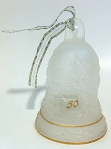 Campana 50 aniversario Enesco 1996 Love Honor Cherish diseño de alcance de vidrio esmerilado - Imagen 1 de 7