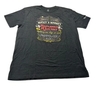 Disney Parks Mickey & Minnie’s Runaway Railway Passholder T-shirt Adult XXL Grey - Picture 1 of 5