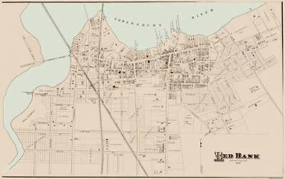 Historic City Map - Red Bank New Jersey - Woolman 1878 - 36.63 x 23 - Image 1 of 4