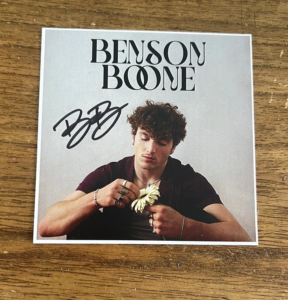Benson Boone Spotify Blue American Heart Signed & Beautiful Things Vinyl - Image 1 of 3