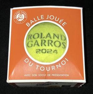 2024 Match Played Roland-Garros Wilson Tennis Ball Yellow Stand Alcaraz Swiatek - Picture 1 of 9