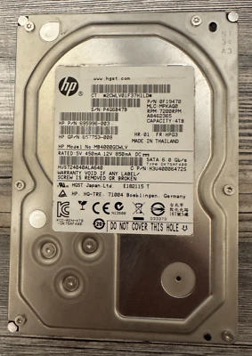 HP MB4000GCWLV 4TB 7200 RPM SATA 6Gbps 3.5" Enterprise Hard Drive - Image 1 of 4