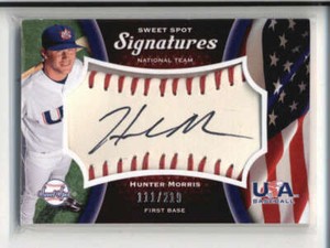 HUNTER MORRIS 2008 SWEET SPOT SIGNATURES TEAM USA AUTOGRAPH AUTO #111/219 AH6704