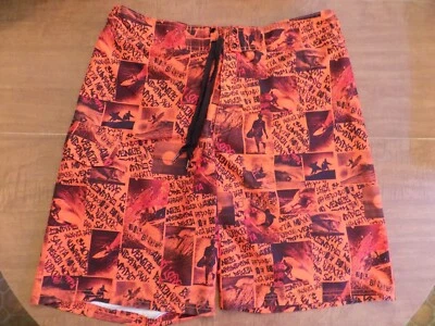 Mens Joe Boxer Swim Trunks Lined Swim Shorts SIZE MEDIUM California Surf Print - Image 1 of 4