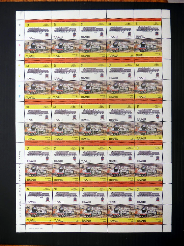 Ferrocarril TUVALU 1984 $1 papel sin marca de agua SG279/280 gato £187 VER ABAJO FP7400 Foto 1 de 1