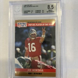 💎 RARE Joe Montana 1990 Pro Set Printing Multiple Error Card #2 49ERS 💎 - Picture 1 of 3