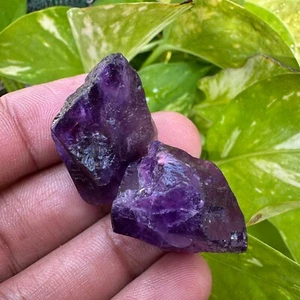 Coppia Grezza Ametista Africana 95 Ct - Cristalli Naturali Certificati per Creazione Gioielli - Foto 1 di 5