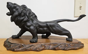 Impresionante Antiguo Meiji Japonés (1868-1912) Bronce León Firmado Genryusai Seiya - Imagen 1 de 10