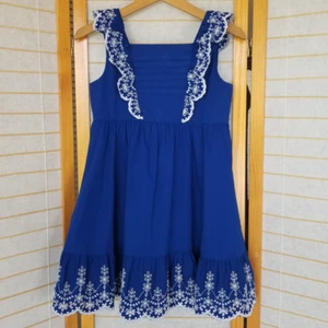 Gymboree Girls Mommy And Me Eyelet Dress - Blue Belle - Blue 100% Cotton Size 12 - Picture 1 of 9