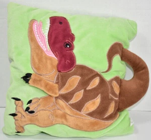 K&M International WILD REPUBLIC GREEN BROWN T-REX DINOSAUR Stuffed Plush PILLOW - Picture 1 of 4