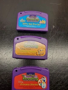3 LeapPad Reading Cartridges - Sponge Bob - Finding Nemo - Disney Princesses - Picture 1 of 4