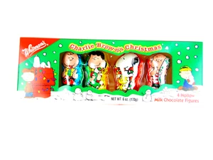 Vintage Whitmans Charlie Brown's Christmas 4 Hollow Milk Chocolate Figures New - Picture 1 of 12
