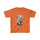 T-Shirt Kinder schwere Baumwolle ™ Blumenmuster Tiere Katze