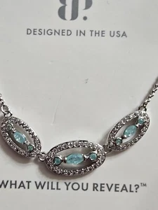 Bomb Party Necklace Making New Rules Blue Topaz Ice Crystal On Rhodium Rbp8324 - Picture 1 of 4