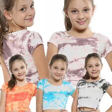 Girls Top Kids Tops Tie Dye Print Stylish Fahsion Trendy T Shirt Crop Top 5-13 Y