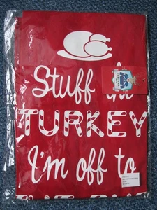 Novedad Delantal de Navidad Unisex, Stuff the Turkey I'm Off to the Pub, Pinny Chef Cook - Imagen 1 de 4