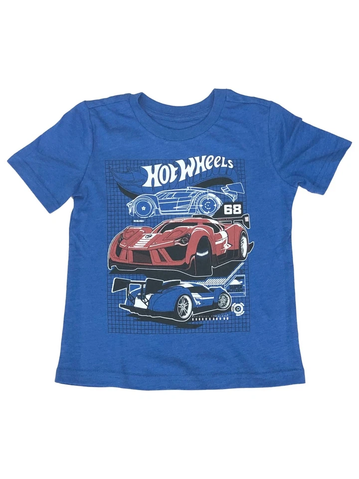 Jumping Beans Hot Wheels Boys Blue Short Sleeve Race Car T-shirt Tee Shirt 4