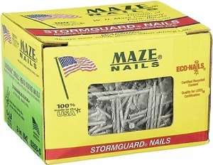 MAZE NAILS S255S-5 Double Hot Dipped Spiral Shank Small Head Siding Nail,... - Picture 1 of 3