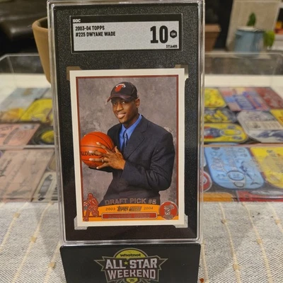 2003-04 Topps Dwyane Wade Rookie SGC 10 Gem Mint RC Heat Dwayne #225 HOF - Image 1 of 2