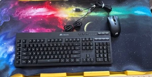 Corsair K55 RGB Wired Keyboard + Harpoon Wired Mouse 35 Inch Custom Mouse Pad! - Picture 1 of 7