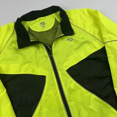Brooks Running Windbreaker Men’s XL Neon Yellow Reflective Hi Visible Jacket - Image 1 of 4