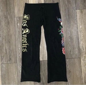 Ed Hardy Sweatpants Y2K Joggers Flare Size Small Skull Roses - Picture 1 of 8