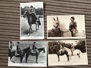 COLLECTION OF 4 VINTAGE ROYALTY PCs - QUEEN ELIZABETH II ON HORSEBACK - Picture 1 of 1
