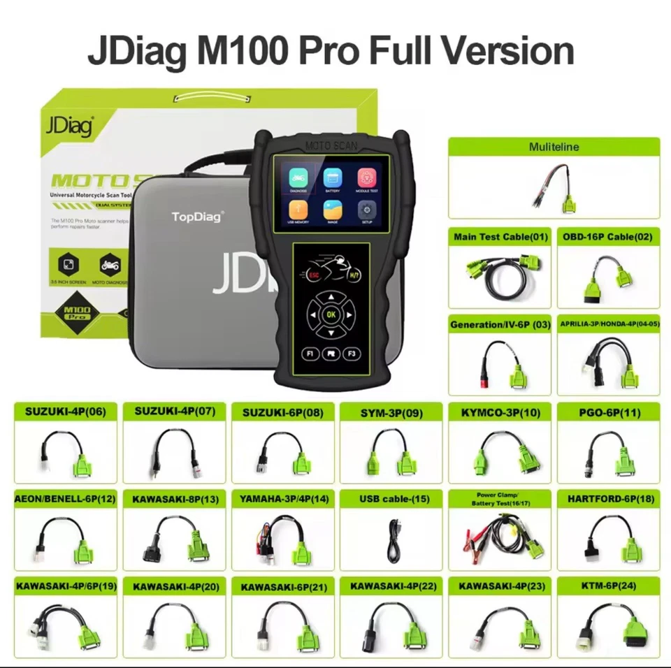 JDiag M100 Pro - Professional Motorcycle Diagnostic Scanner | Free Shipping - Image 1 of 4