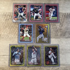 Lote de 8 tarjetas numeradas de béisbol Topps (/50) 2024-2025 día de la madre amarillas - Imagen 1 de 9