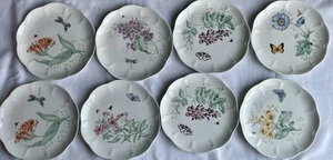 Set Of 8 Lenox China BUTTERFLY MEADOW 9” Accent Plates Luncheon, Salad, Dessert - Picture 1 of 13