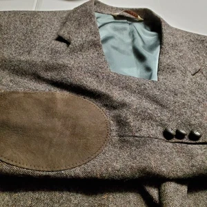 Stafford 46R 100% Schurwolle Sport Mantel Jacke Blazer Flecken Speck Ellenbogen Patch - Bild 1 von 21