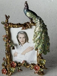 Ciel Collectables Peacock Picture Frame. Hand Set Swarovski Crystals - Picture 1 of 17